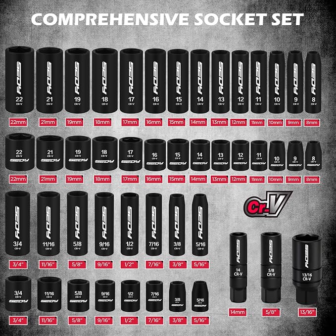 Premium 132-Piece Mechanics Tool Set, SAE/Metric 1/4" & 3/8" Drive Socket Set, Ratcheting Wrenches, Extensions & Adapters, Quick-Release Ratchet, Professional Auto Repair Tool Kit with Storage Case