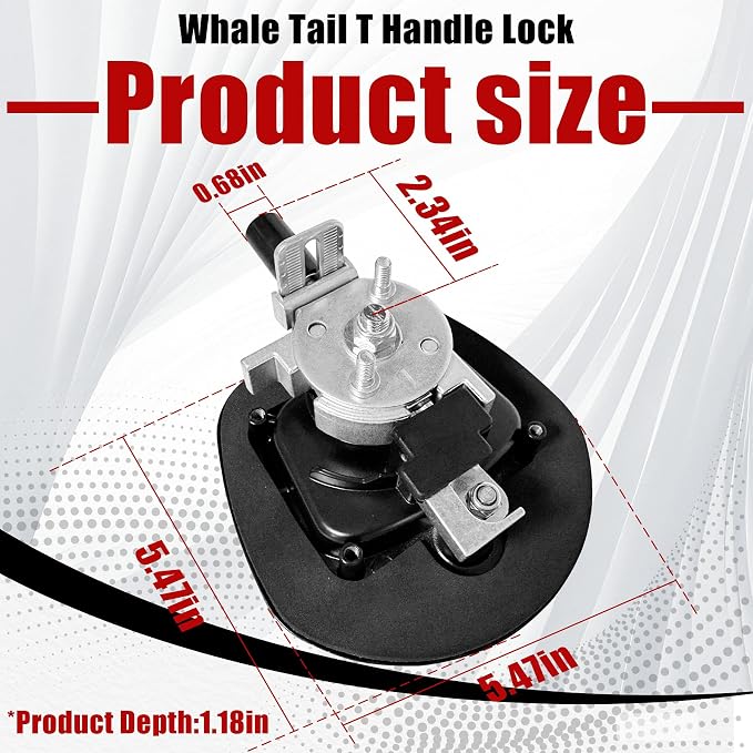 Compression Whale Tail Locks Truck Tool Box Latch Toolbox Fishtail Lock Lever Replacement T Shaped Handle Paddle Lock with Key Suitable for Truck RVs Trailer Box Black