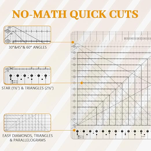 XL Slotted Quilting Ruler 17-3/4 x 22 Inch, Extra Large Acrylic Multi-Strip Fabric Cutting Template, Non-Slip Precision Sewing Ruler for 1.5 & 2.5 Inch Strips, Jelly Rolls and Patchwork Squares