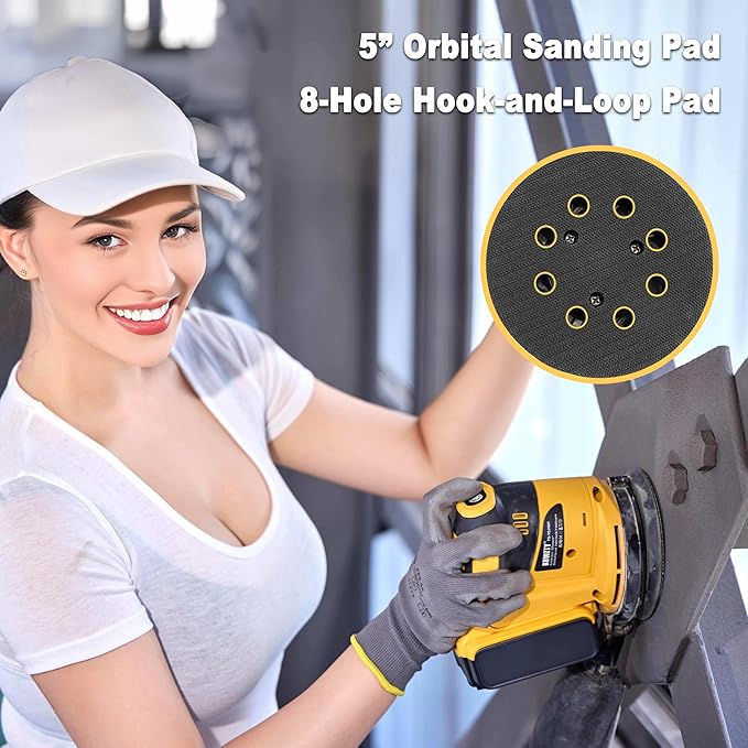 Random Orbital Sander for DEWALT 20v Battery, Cordless Brushless Motor Variable Speed Orbital Hand Sander with Dust Collector for Sanding and Polishing (Tool Only,No Battery)