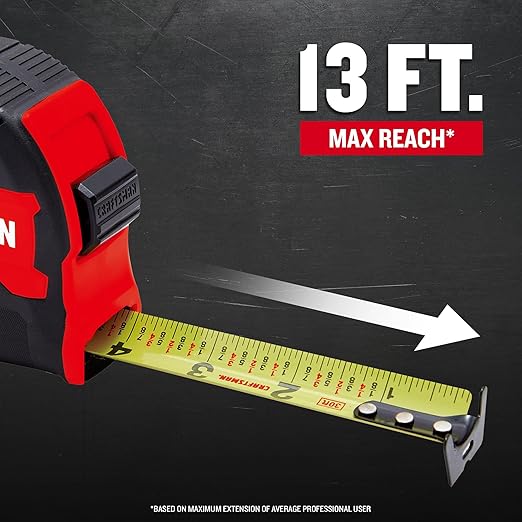 CRAFTSMAN 30-ft Tape Measure with Fraction Markings, Retractable (CMHT37445S)