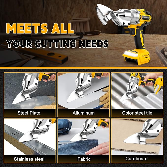 Brushless Cordless Metal Shear Compatible with DEWALT 20v Max Battery 133 ft·lb Torque Cuts up to 14GA Metal/Iron 360 Degree Pivoting Head (Tool Only)