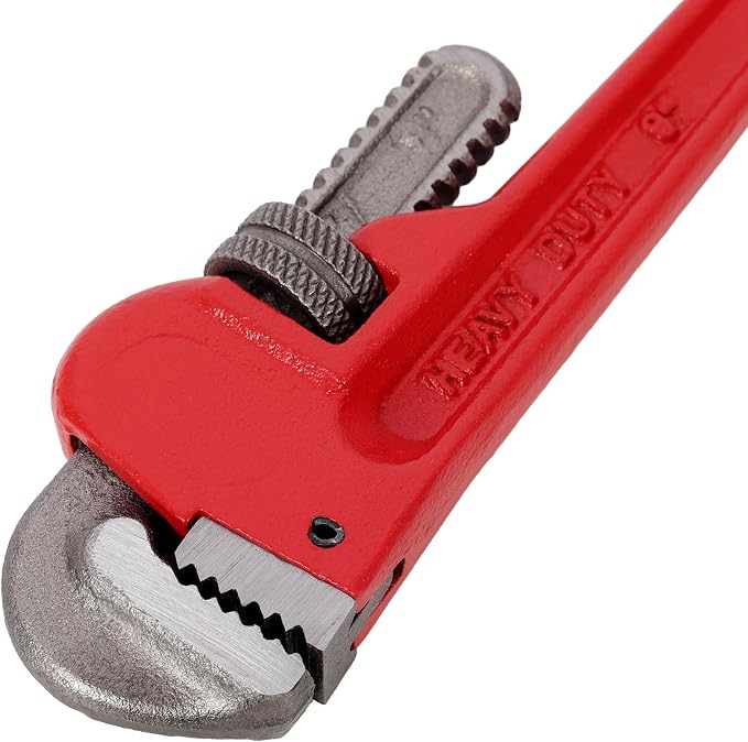 4Pcs 8&10&14&24-inch Straight Heavy Duty Pipe Wrench Set Plumber Adjustable Water Alloy Steel Grip Plumber's Wrench Plumbing Tools