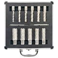 Pro Edge 11pcs Annular Cutter Set, 2" Cutting Depth, 7/16" to 1-1/16" Cutting Diameter, M2 Mag Drill Bits for Magnetic Drill Press with 2 Pilot Pin, for Steel, Aluminum, Copper