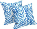 LVTXIII Outdoor Throw Pillows, Decorative Throw Pillows with Inserts, 16"x16" Square Pillows for Bed, Couch, Sofa and Patio Furniture, Set of 2, Blue Bricks