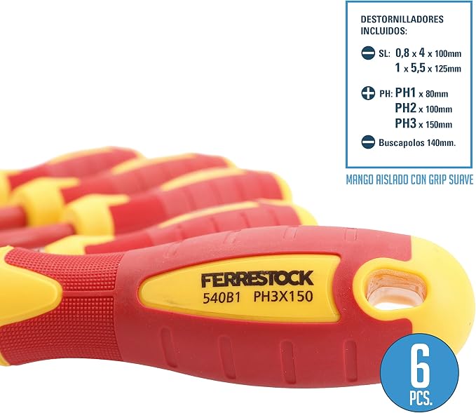 Ferrestock FSKDES106 Screwdriver Set of 6, FSKDES106E
