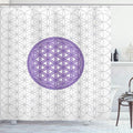 Ambesonne Geometry Shower Curtain, Interlace Circles of Time and Space Theme Vortex Natural Geometry Myth Form, Cloth Fabric Bathroom Decor Set with Hooks, 69" W x 84" L, Blue Violet