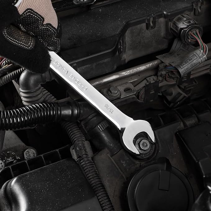 DURATECH 15/16" Combination Wrench, SAE | CR-V Constructed, Mirror Polish, 12-Point, 15-Degree Offset