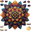 Mys Aurora Purple Mandala Puzzles for Adults 500 Pieces, Colorful Flower Jigsaw Puzzles, Unique Shaped Round Wooden Puzzles for Adults and Kids, Birthday Gift and Family Game, 16.4 x 16.4 Inches