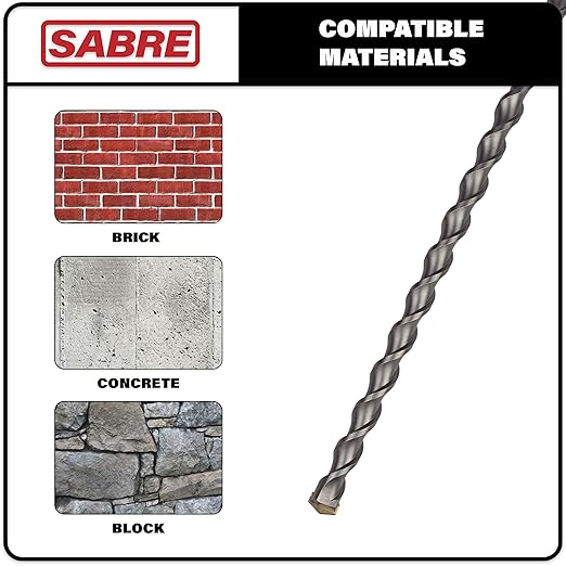 3/8 Inch x 39 Inch SDS Plus Rotary Hammer Drill Bit, Carbide Tipped Concrete Drill Bit for Masonry; Brick, Stone, and Concrete (3/8" x 37" x 39")