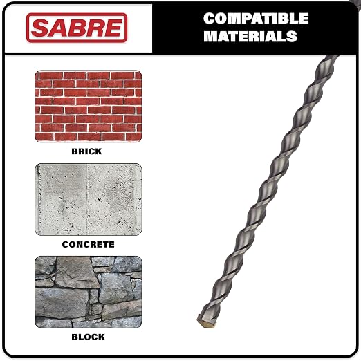 1 Inch x 39 Inch SDS Plus Rotary Hammer Drill Bit, Carbide Tipped Concrete Drill Bit for Masonry; Brick, Stone, Concrete (1" x 37" x 39")