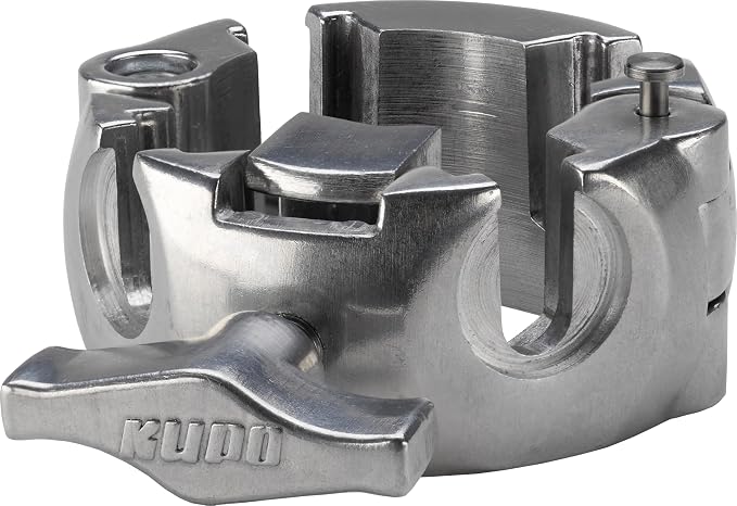 Kupo 4-Way Clamp, All Metal Cast Aluminum Clamp with Spring Locking Mechanism for 1.4"–2.0" Tubes and Multi-Accessory Rigging Applications (KG900712)