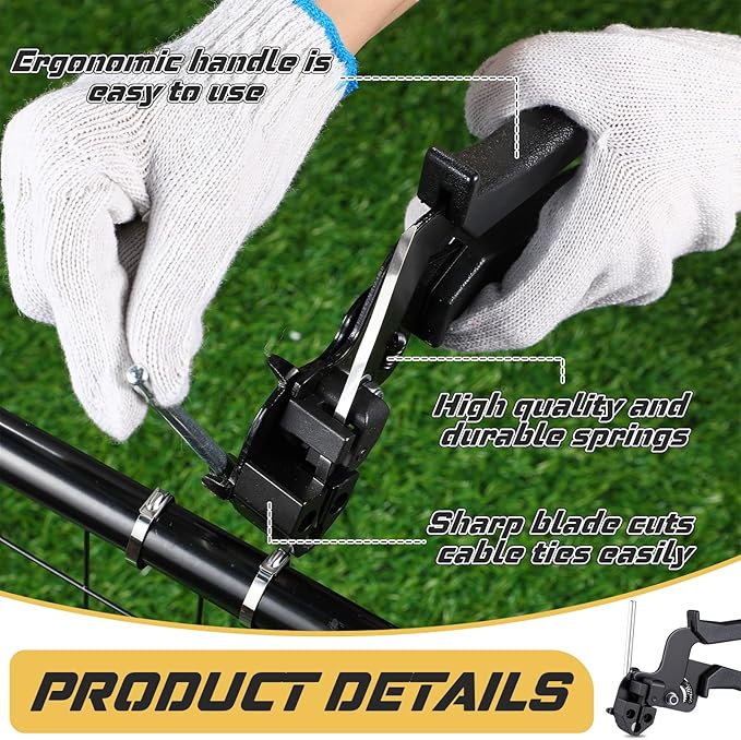 305 Pack Stainless Steel Cable Tie Gun Kit, 300 Pcs 11.8 Inch Metal Zip Ties, with Adjustable Fastening and Cutting Tools for Fence, Chain Link Fence, Pipe, Industrial Use