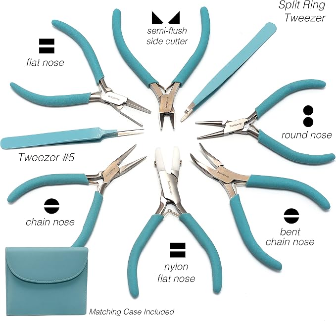 The Beadsmith Fashion Color Pliers, Jewelry Making Supply Set of 8