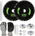 Brush Cutter Trimmer Conversion Kit with 9" x20T Carbon Steel Chainsaw Brush Cutter Blades, Includes, Files, Gloves, Compatible with Echo Models SRM-225, SRM-225i, SRM-266, SRM-280