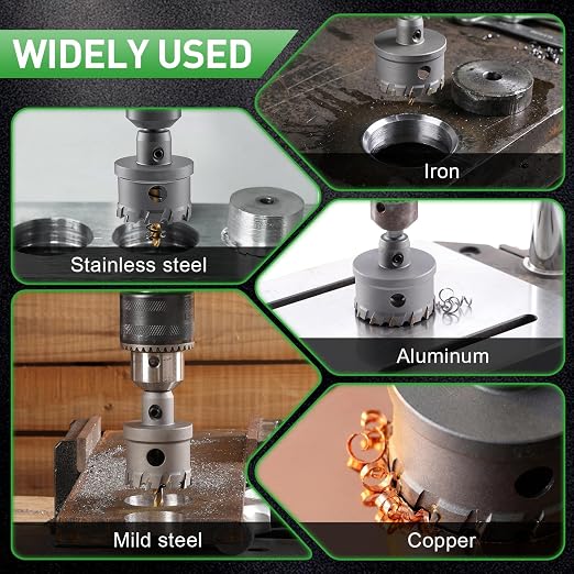 WORKEASE 18 PCS Metal Hole Saw Kit, 5/8" to 2-1/8" TCT Carbide Hole Cutter Set for Stainless Steel, Iron, Aluminum, Brass - Heavy Duty Cutting Drill Bits with 4 Pilot Drills & Storage Case