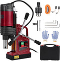 1.57 Inch Magnetic Drill Press, 210mm Max Stroke, 13000N Magnetic Force, Portable Electric Mag Drill Machine for Metal Drilling, Industrial Grade