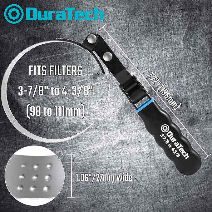 DURATECH 3-Piece Swivel Oil Filter Wrench Set, Oil Filter removal tool fits filters 2-3/4" to 4-3/8", Perfect for Car Repair Tools