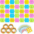 Deekin 36pcs Double Sided Geoboard Mathematical Kids Geoboards with Rubber Bands Math Manipulatives Toy for Geometry, 6.9 x 6.3 Inches Classroom Back to School