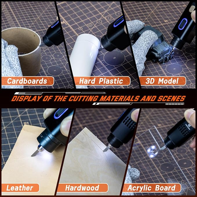 JAKEMY Corded Ultrasonic Cutter, True 35W & 40kHz Vibration, 4 Cutting Modes/5 Types Blade, 2 In 1 Handheld Cutting Knife Tool For Plastic Cutting/Precision Grinding/Modelmaking/Woodcarving/Craft DIY