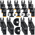 Bionso 35PCS Oscillating Tool Blade Cuts Wood and Metal, Sharp and Durable Titanium Multitool Blades, Multi Tool Blades Kits, Oscillating Saw Blades Fit Dewalt Milwaukee Ryobi Makita Worx Rockwell