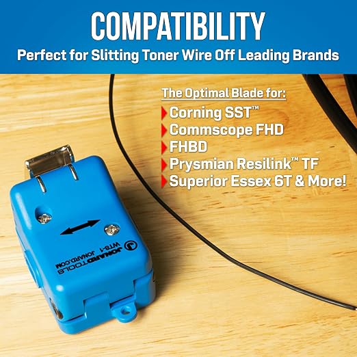 Jonard Tools WTS-1RB/12 Flat Drop Toner Wire Slitter Replacement Blade, Pack of 12- Easy Toner Wire Removal from FTTx Flat Drop Cables, Works with Corning SST, Commscope FHD, Prysmian Resilink