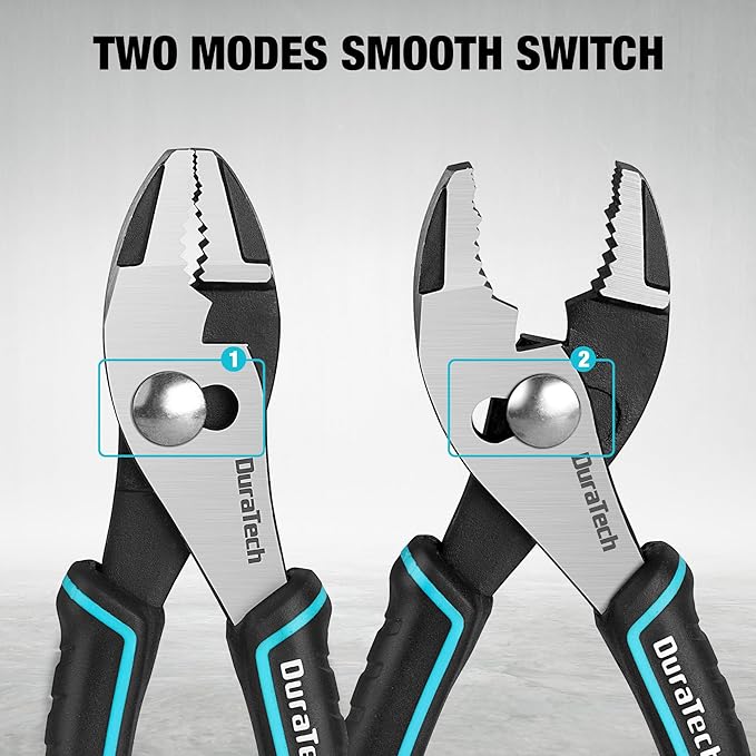 DURATECH 6 Inch Slip Joint Pliers, Small Pliers with Comfortable TPR Handle, High Carbon Steel, Swivel Rivet, Strong Sharp Teeth, Pliers for Tightening, Loosening and Gripping Nuts and Bolts