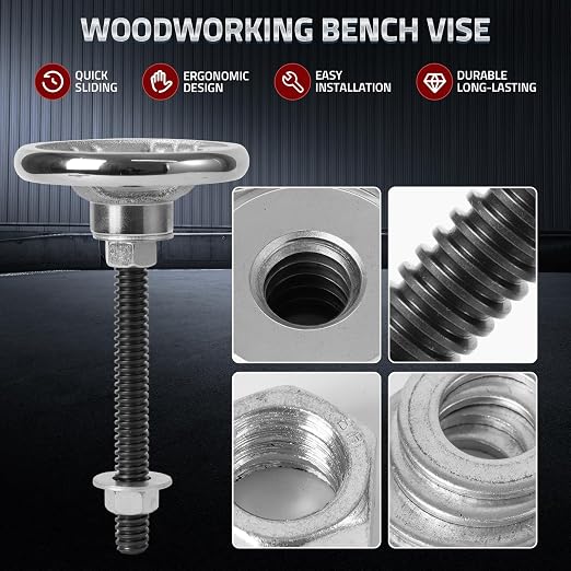 Mnoxo Vise Hardware Kit with Acme Threaded Rod System Precise Processing