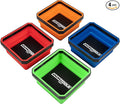 OEMTOOLS 26052 Foldable Magnetic Tray Set, Mothers Day Gifts, Magnetic Tray for Mechanic's Small Parts, Sorting and Storage, Collapsible, 4-1/2" Square, 2 lb. Capacity, 4 Color Gifts for Mom