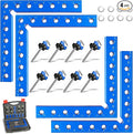Corner Clamps for Woodworking, 5.5” 4 Pcs 90 Degree Aluminum Corner Clamp With Storage Box, Precision Dual Scale Right Angle Positioning Squares for Wood Frame, Jigs, Drawers, Cabinets.(Blue).
