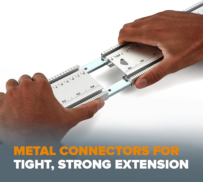 BORA 50" NGX Clamp Edge Extension, Straight Cut Guide for Circular Saws | Add 50-Inches to Your NGX Clamp Edge, 544060, Black White