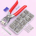 100 Sets Abruga Metal Snaps Buttons, Five Claw Buckle Installation Plier Tool Set, Snap Fastener Plier Tool, Metal Prong Snaps Buttons for Clothing Leather Crafting Sewing