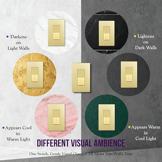 ENERLITES 3-Way Decorator Paddle Light Switch, Gloss Finish, Single Pole or Three Way, 3 Wire, Grounding Screw, Residential Grade, 15A 120V/277V, UL Listed, 93150-GD2P, Gold Color (2 Pack)