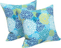 LVTXIII Outdoor Throw Pillows, Decorative Throw Pillows with Inserts, 20"x20" Square Pillows for Bed, Couch, Sofa and Patio Furniture, Set of 2, Dahlia Blue