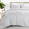 HOMBYS Oversized King Boho Comforter Set 120x98, Black White Tufted Jacquard Geometry Bedding Comforter for King Bed, Shabby Chic Bed Sets with 2 Matching Pillow Cases