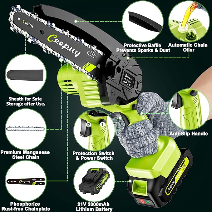 CEEPUY Mini Chainsaw Cordless,[2026 Upgraded] Electric Saw Gifts for Men Dad Husband Gardener, Cool Gadgets for Men 2026, Stocking Stuffers for for Women