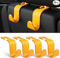 Amooca Car Seat Headrest Hook 4 Pack Hanger Universal Vehicle Car Storage Organizer for Handbag Purse Coat S Type Yellow