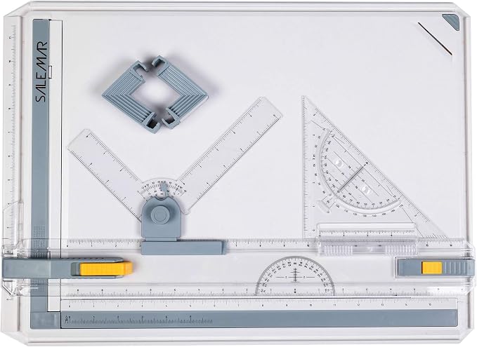 SALEMAR Inch Scale A3 Drafting Table Drawing Board Graphic Architectural Sketch Tool Set