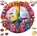 Mys Aurora Wooden Puzzles for Adults 500 Pieces, 5MM Thick Peace Jigsaw Puzzles, Unique Shape for Adults and Kids Birthday Gifts Family Puzzle Game, 16.4 x 15.1 Inches
