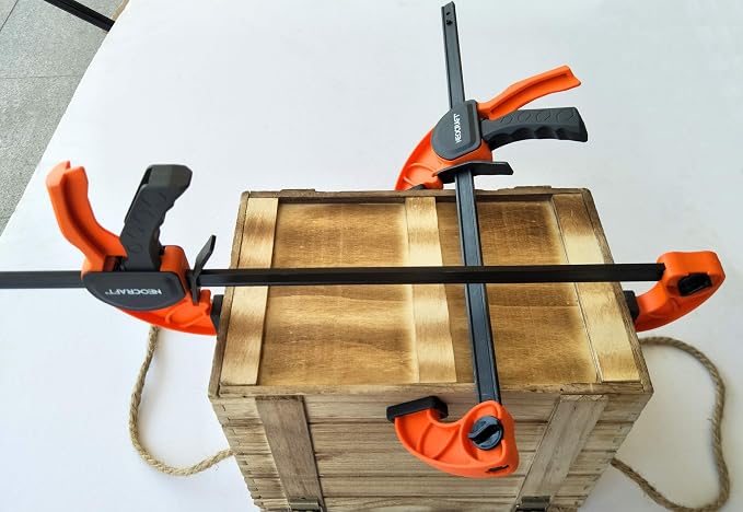 Quick Release Ratchet Bar Clamps for Woodworking (2 Pieces Set 18'') - Light Duty Adjustable One-Handed Clamp for Woodworking & Furniture Manufacturing & Assembly