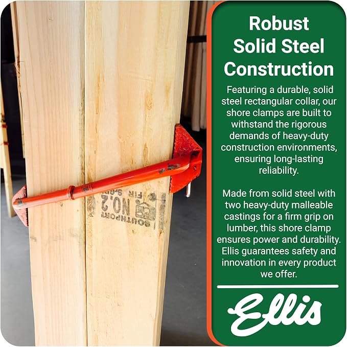 Ellis Shore Clamps - 4x6 Lumber Size, Adjustable Support System, Durable & Secure, Long-Lasting for Woodworking