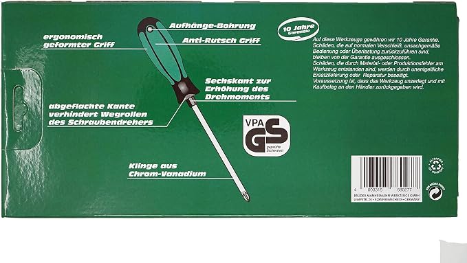 Brüder Mannesmann Werkzeug M11113-6 Screwdriver Set of 6 in Accordance with DIN