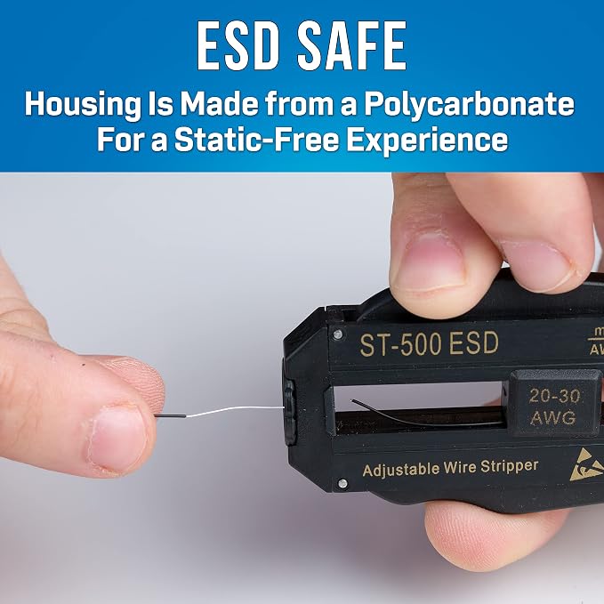 Jonard Tools ST-500ESD ESD-Safe Adjustable Precision Wire Stripper, 20-30 AWG