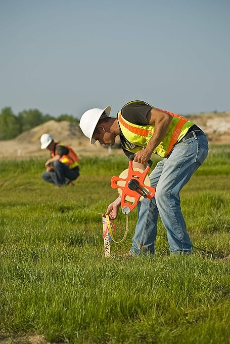 Crescent Lufkin 1/2" x 30m/100' Hi-Viz Orange Fiberglass SAE/Metric Dual Sided Tape Measure - FM030CME
