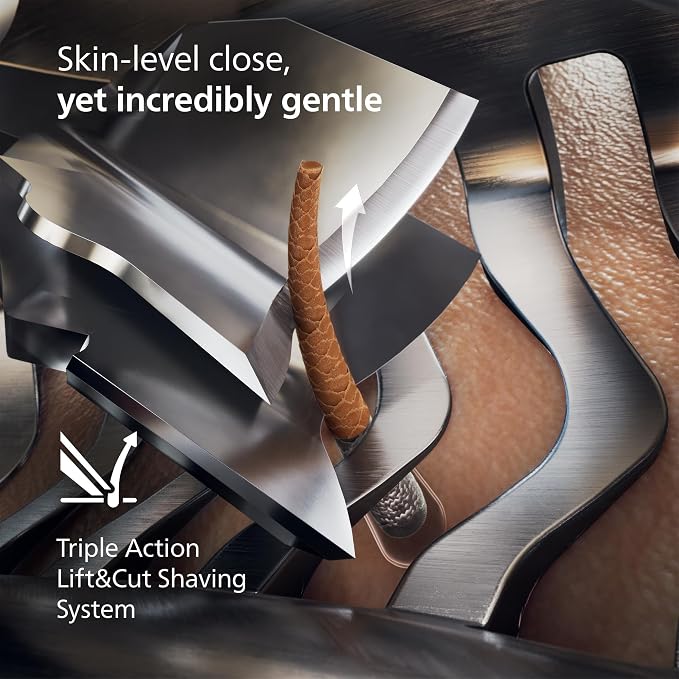 Philips Norelco Shaver i9000, Wet & Dry Electric Shaver, Taubenblau, SenseIQ Technology, Triple Lift & Cut System, 360 Rotating Dual SteelPrecision Precision Blades, Beard Styler, Model X9001/91