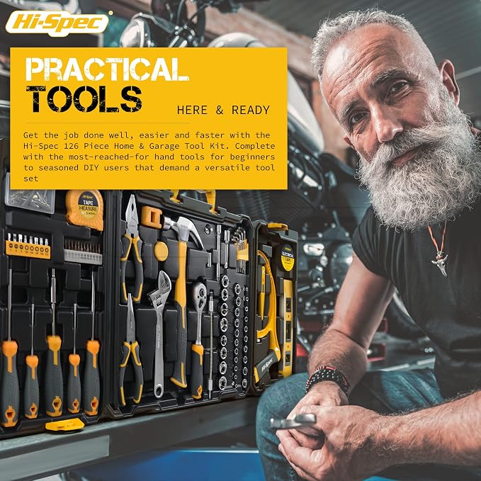 Hi-Spec Home Garage Mechanics DIY Tool Kit Handyman Auto Car with Toolbox