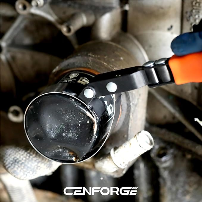 Anti-Slip Swivel Oil Filter Wrench, Oil Filter Removal Tool for Car Repairs, Extra Large Size Fits Filters 3-7/8" to 4-3/8"