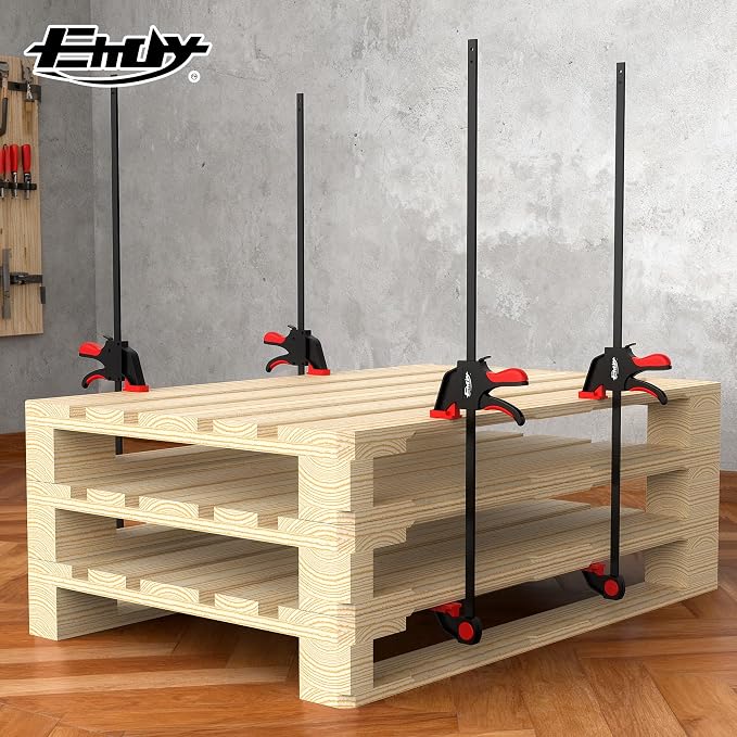 36" Bar Clamps for Woodworking 2-Piece, One-Handed Clamp/Spreader, Light-Duty Quick-Change F Clamp with 170 LBS Load Limit, Wood Clamps for Gluing, Carpentry, DIY, and Woodworking