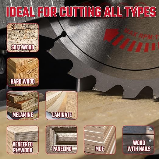 3 Pack 3 Inch 36 Tooth Carbide Circular Saw Blade for Wood, Plastic, PCV, Acrylic, Aluminum with 7/16" Arbor, 3/8" Bushing, Fit Dewalt Craftsman Ryobi Milwaukee