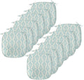 Lunarable Damask Blue Chair Seating Cushion Set of 12, Vintage Antique Pattern with Classic Victorian Motif, Anti-Slip Seat Padding for Kitchen & Patio, 16"x16", Eggshell Pale Cadet Blue